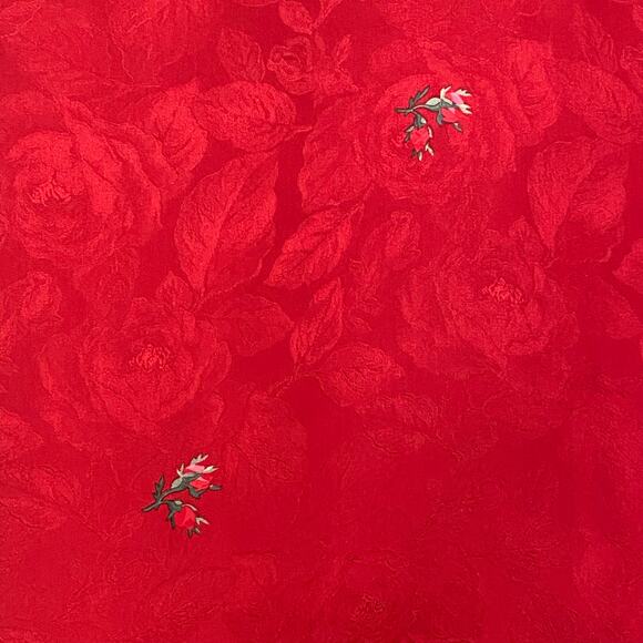 NWT Vintage Paul Stuart Gorgeous Silk Scarf Black Red Florals Made In Italy NOS - Picture 3 of 8